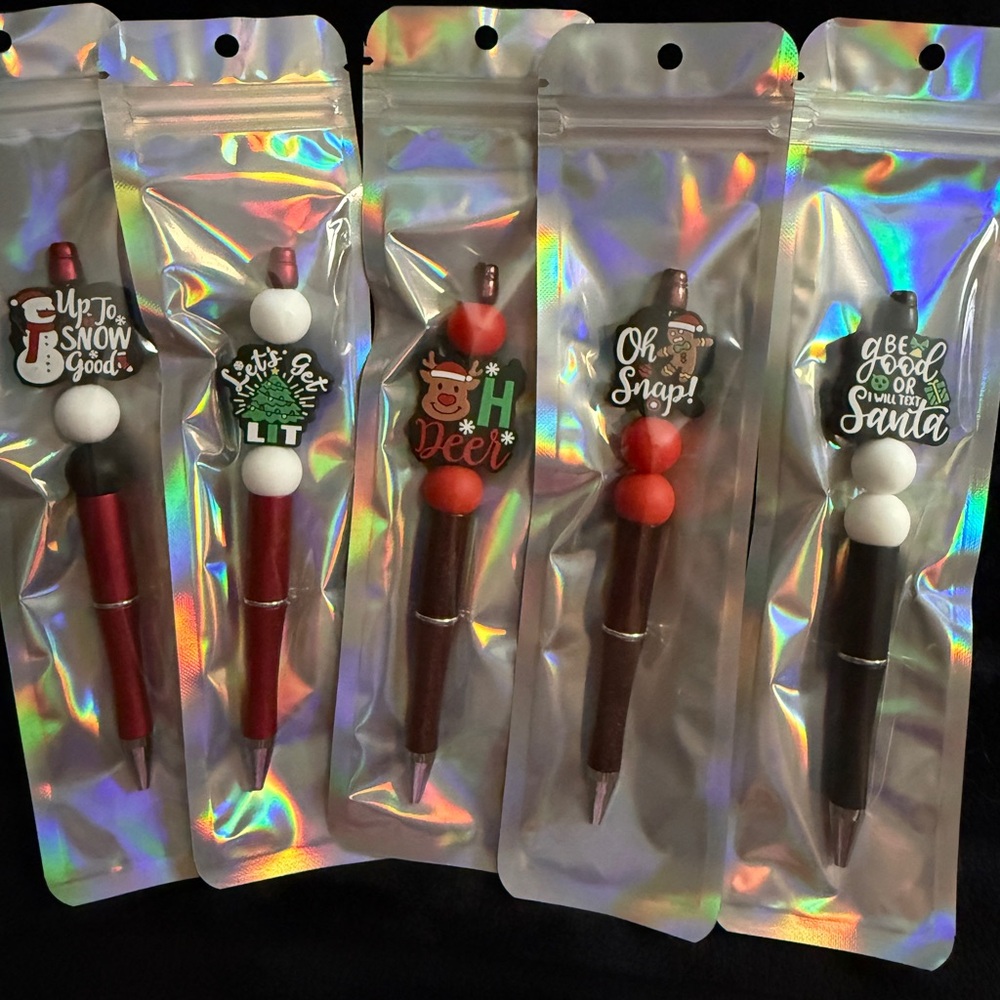 Festive Holiday Pen Set - Red, Green, Black